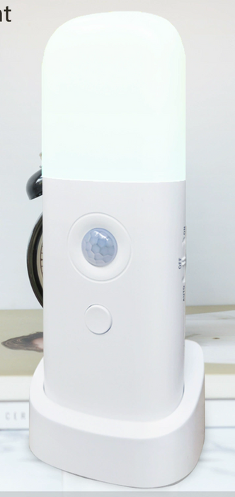 Luz Noturna LED com Sensor de Movimento USB Recarregável - Regulável, Portátil, Lâmpada Noturna Ativada para Quarto de Crianças, Quarto, Corredor - Solução de Iluminação Ideal para Segurança e Conforto das Crianças