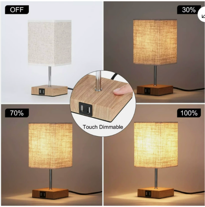 LED asztali lámpa Bedside Lamps-től - érintésérzékeny, fényerőszabályzós asztali lámpa USB és Type C porttal, gyorstöltéssel, szemvédelemmel - ideális olvasólámpa diákoknak és hosszú órákat olvasóknak