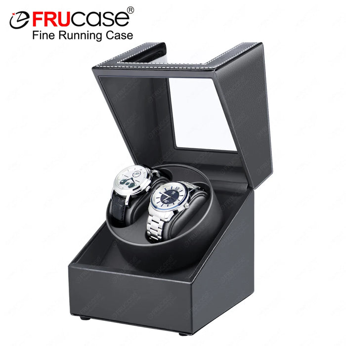 PU Watch Winder for Automatic Watches — 1 or 2 Watch Options, Two Rotation Modes