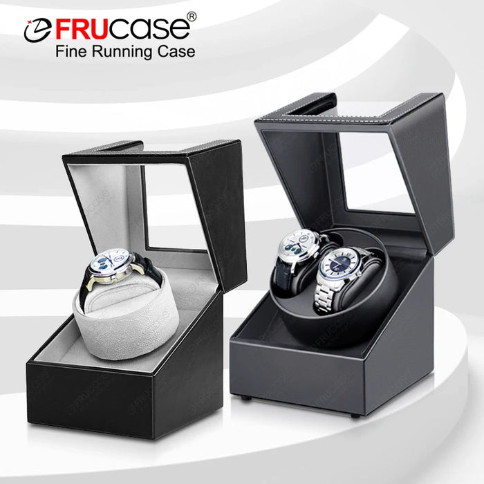 PU Watch Winder for Automatic Watches — 1 or 2 Watch, 2 Rotation Modes