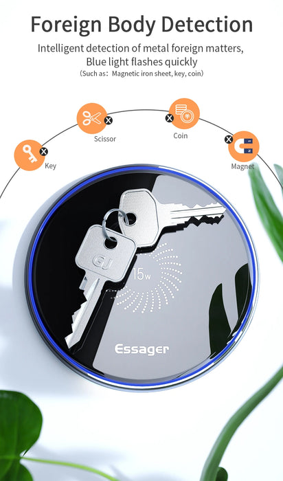 15W Qi Wireless Charging Pad — Fast Charger for iPhone, Samsung & AirPods