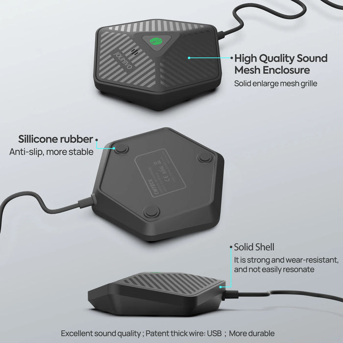 JV808 USB Conference Microphone — Omnidirectional Condenser Desktop Mic for PC & Laptop