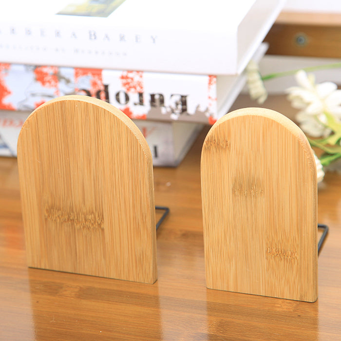 Nature Bamboo Desktop Bookends – Bamboo Book Stand (S & L)
