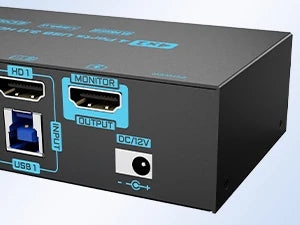 8K / 4K HDMI KVM Switch 4‑Port USB 3.0 — 4‑in‑1 Out with EDID Emulator & Wired Remote