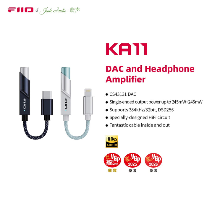KA11 Type-C / Lightning to 3.5mm USB DAC Amplifier — 32-bit 384kHz