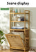 Adjustable Bamboo Laundry Hamper & Bathroom Rack with Pull-Out Shelves
