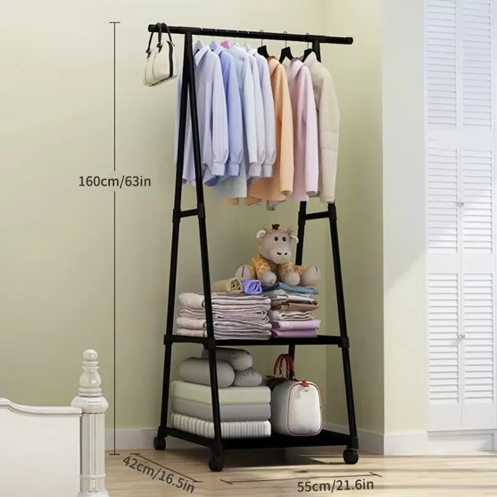 Multifunctional Move Coat Rack Stand – Simple Plastic Clothes Hanger for Porch, Bedroom, Corridor, Dormitory