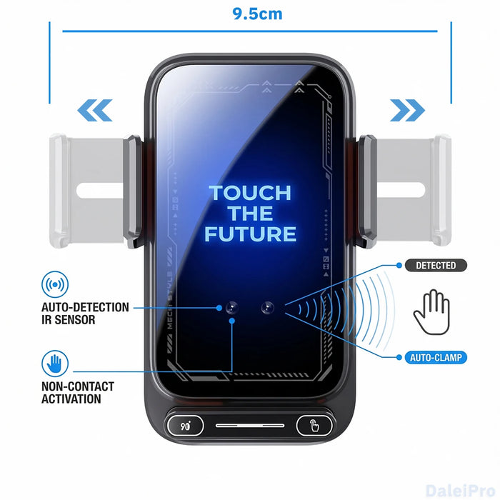 15W Car Phone Charger & Holder — Auto‑Sensing Vent Mount with One‑Touch Release