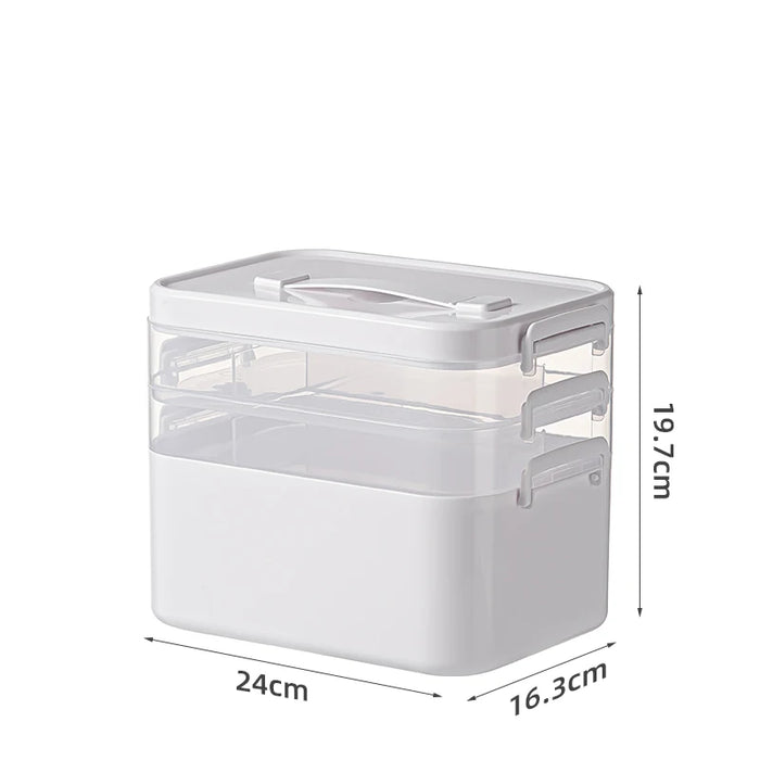 Large Multi-tier Medical Storage Box — Portable Medicine Display Rack