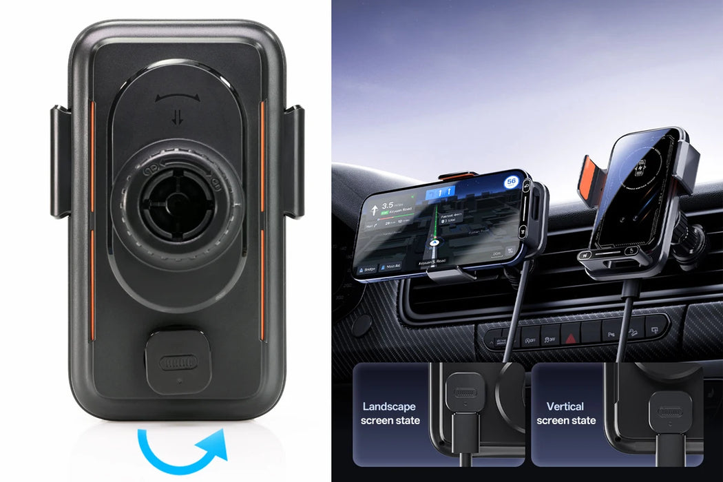 15W Car Phone Charger & Holder — Auto‑Sensing Vent Mount with One‑Touch Release