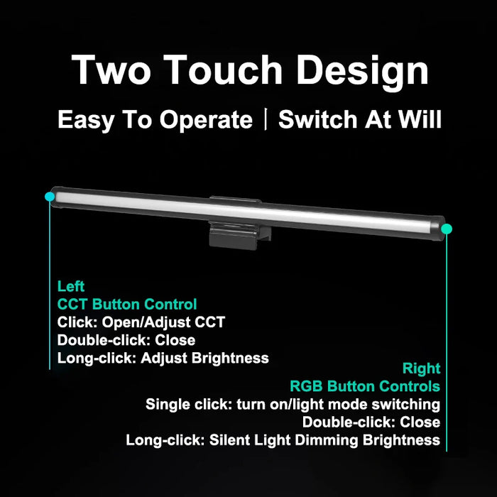 LED Monitor Light Bar — Eye‑Care Screen Lamp with Stepless Dimming for Work & Gaming
