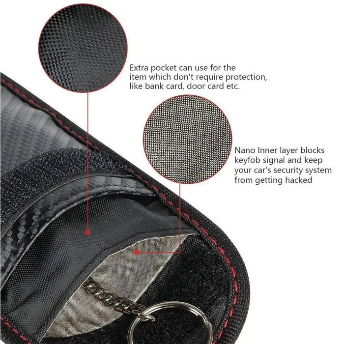 Faraday Pouch for Key Fob – Carbon Fibre Signal‑Blocking Anti‑Theft Protector