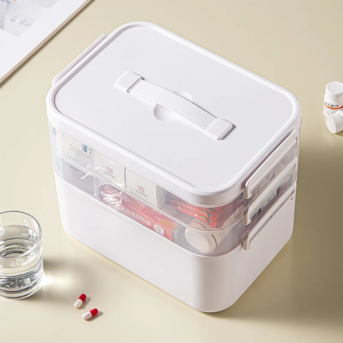 Large Multi-tier Medical Storage Box — Portable Medicine Display Rack
