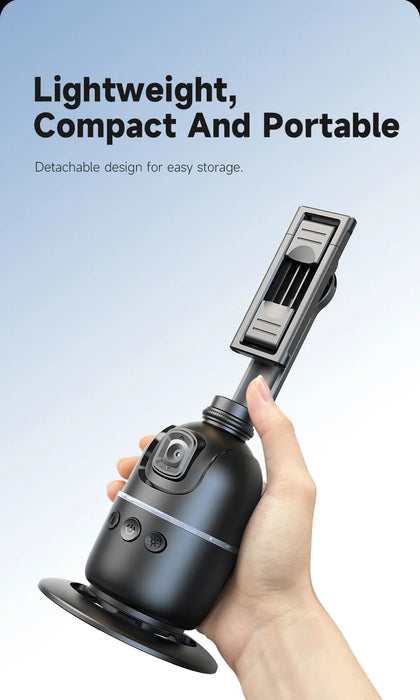 P03 360° Auto Face-Tracking AI Phone Gimbal — Desktop Tripod Holder for Vlog & Live