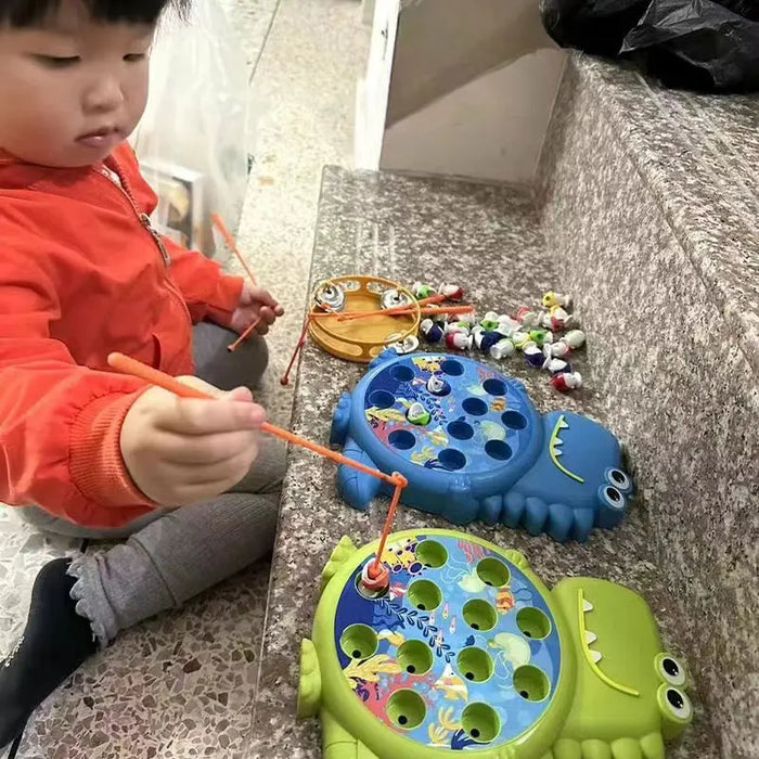 Dinosaur Magnetic Fishing Game — Montessori Rod Toy for 3–6 Years