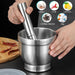 5-inch 304 Stainless Steel Mortar with Lid — Polished Herb Crusher