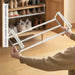 Adjustable Bamboo Shoe Rack – Space-Saving Double-Layer Wardrobe Organizer (White)