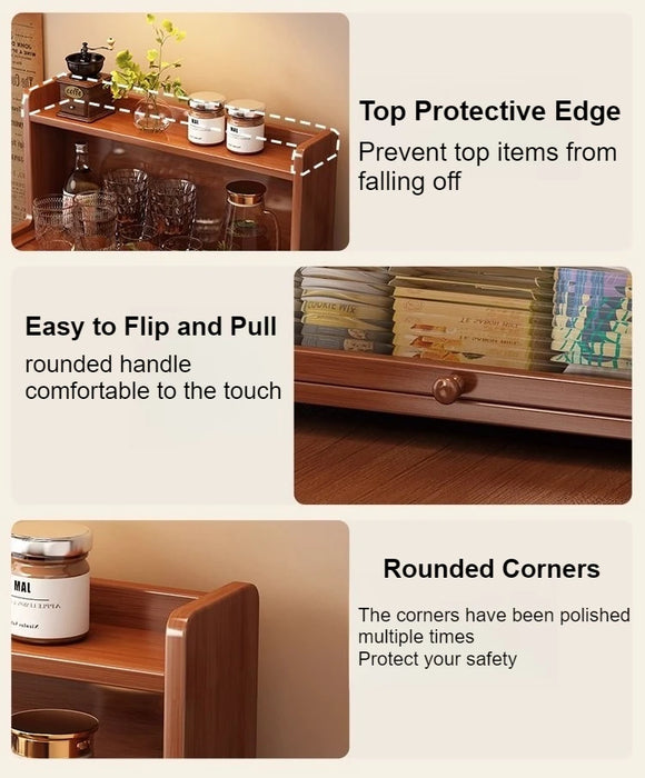 Bamboo 3-Tier Cup & Glass Organiser Shelf – Countertop Storage for Mugs & Small Spaces