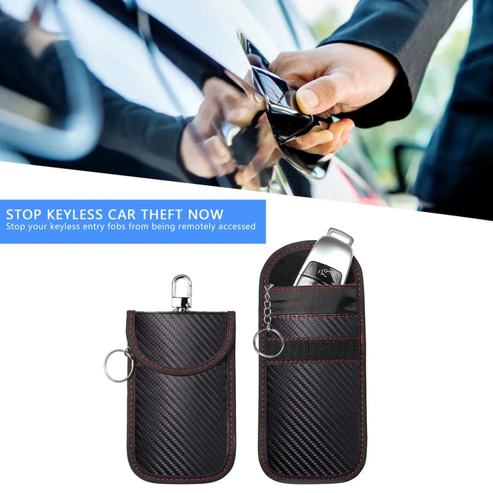 Faraday Pouch for Key Fob – Carbon Fibre Signal‑Blocking Anti‑Theft Protector