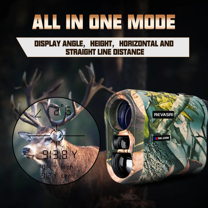 Laser Rangefinder 1000 m/yd Rechargeable 6x Monocular for Hunting & Golf