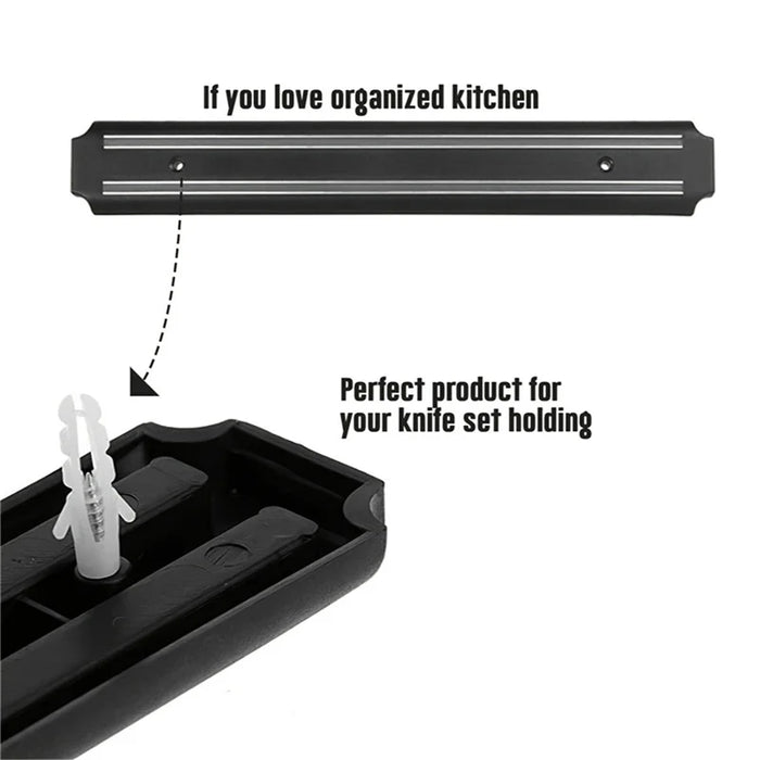 Magnetic Wall-Mounted Knife Holder — Storage Rack for Kitchen Utensils & Tools
