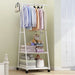 Floor-Mounted Folding Clothes Rack — Triangular Double-Rail Hanger