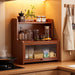 Bamboo 3-Tier Cup & Glass Organiser Shelf – Countertop Storage for Mugs & Small Spaces