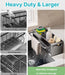 Extra-Large Carbon Steel Sink Caddy - Sponge & Soap Dish Countertop Organiser Rack