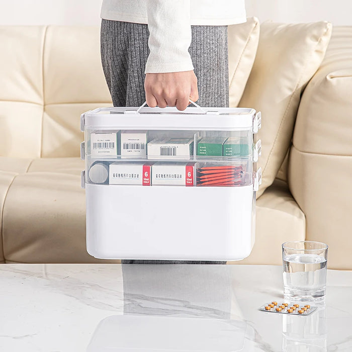 Large Multi-tier Medical Storage Box — Portable Medicine Display Rack