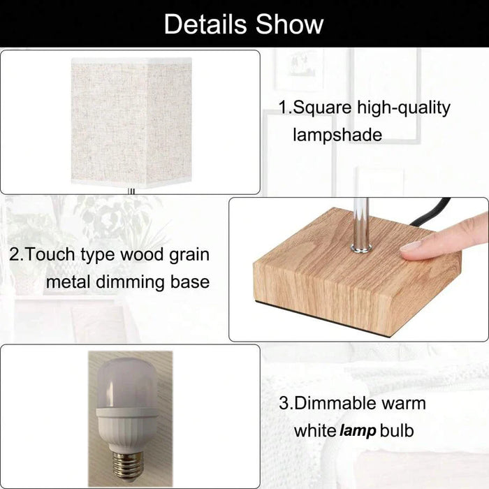 LED asztali lámpa Bedside Lamps-től - érintésérzékeny, fényerőszabályzós asztali lámpa USB és Type C porttal, gyorstöltéssel, szemvédelemmel - ideális olvasólámpa diákoknak és hosszú órákat olvasóknak