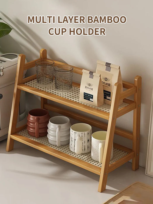 2-Tier Bamboo Spice Rack – Counter & Cabinet Organiser