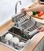 Adjustable Stainless Steel Extension Sink Rack — Foldable Dish & Fruit Drainer
