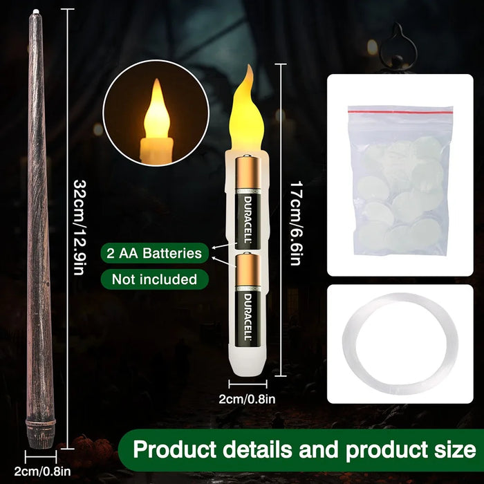 12-Pack Floating LED Taper Candles with Magic Wand Remote — Flameless Flicker Lights