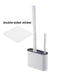 Wall-mounted Silicone Toilet Brush & Holder — Long Non-slip Handle, Ventilated Case, No-drill Fit