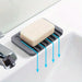Single-Pack Silicone Self-Draining Soap Dish – Non-Slip Countertop Holder, 11.5×8×1 cm