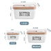 Ceramic Butter Dish with Bamboo Lid & Knife — Square Sealed Butter Box (350/500/650ml)