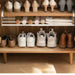 Adjustable Bamboo Shoe Rack – Space-Saving Double-Layer Wardrobe Organizer (White)