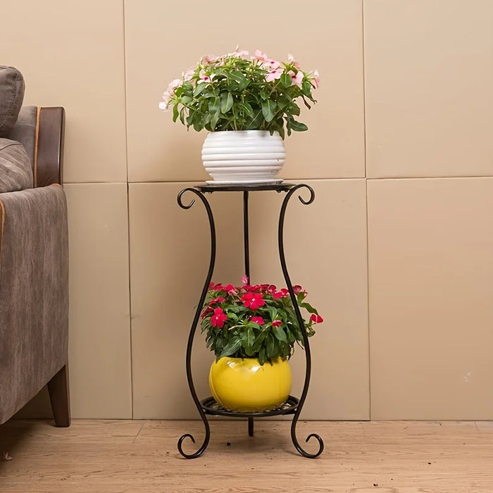 Double-Layer Metal Plant Stand — Multi-Layer Floor Display (1 pack)