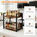 2-Tier Wood & Metal Spice Rack — Countertop Shelf Organizer
