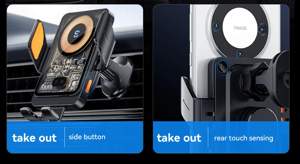 15W Qi Wireless Car Charger Vent Mount — Phone Holder for iPhone & Samsung