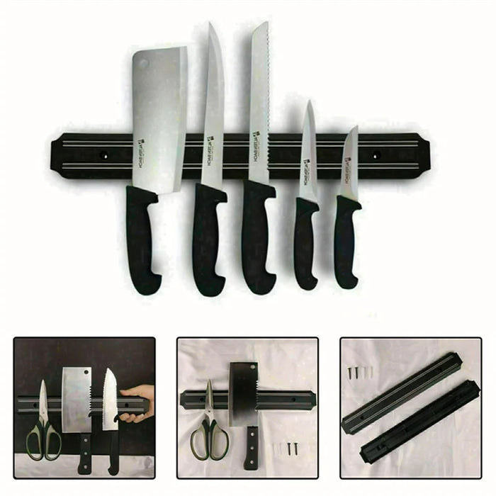 Magnetic Wall-Mounted Knife Holder — Storage Rack for Kitchen Utensils & Tools