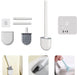 Wall-Mounted Silicone Toilet Brush Set — Easy Install, Long Handle with Portable Holder