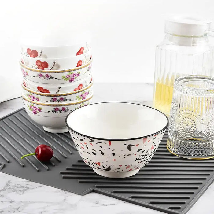 Silicone Drying Mat & Anti-Scald Coaster — Non-Slip Rectangle Dish Drainer