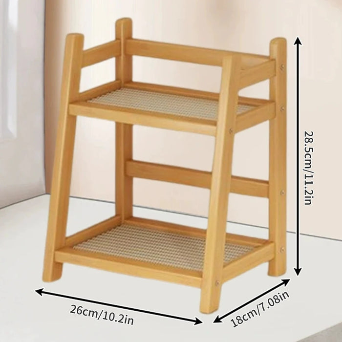 2-Tier Bamboo Spice Rack – Counter & Cabinet Organiser