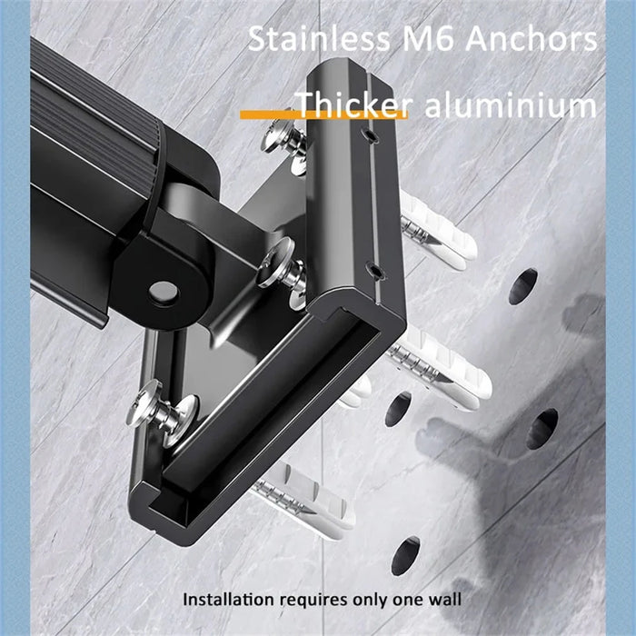 Aluminium Folding Wall-Mounted Drying Rack — Space-Saving Collapsible Clothes Hanger