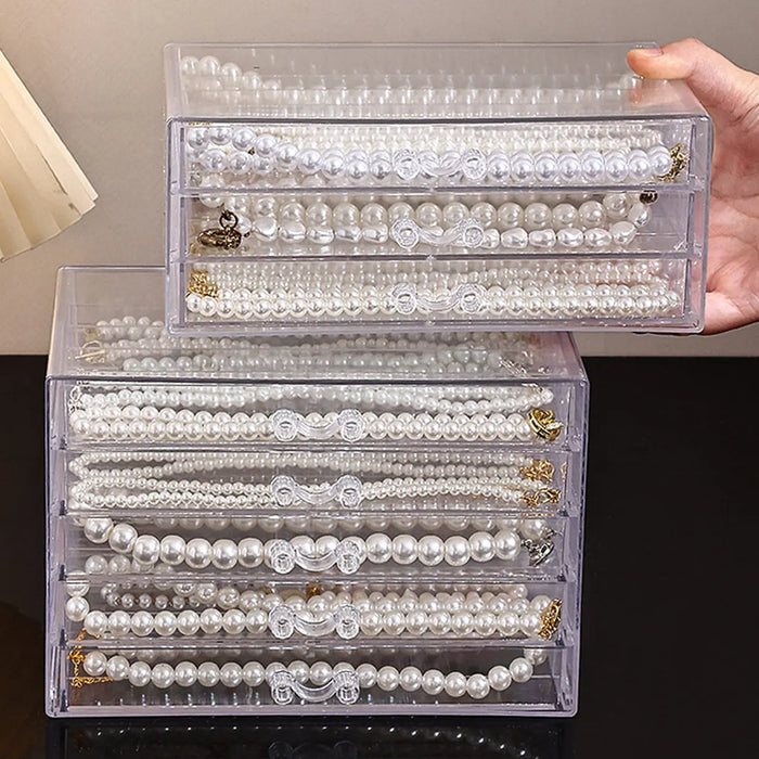 Transparent Jewellery Storage Box — Necklace Tray (3- or 5-layer)