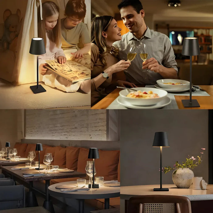 LED újratölthető asztali lámpa - érintőkapcsolós asztali lámpák, 3 színmód, fényerőszabályozható funkció - ideális hálószobába, nappaliba, bárba és vacsora dekorációs világításhoz