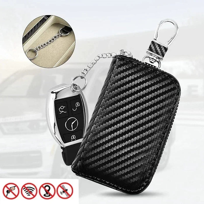 RFID Faraday Key Fob Pouch – PU Leather Signal Blocking Case