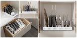 Pull-Out Pots & Pans Organiser — Sliding Lid Holder & 8-Compartment Kitchen Rack (White/Black)