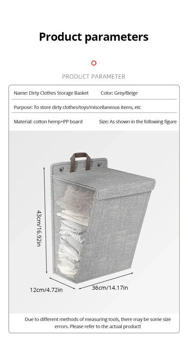 Foldable Adhesive Wall Laundry Hamper – Punch-Free Mesh Basket